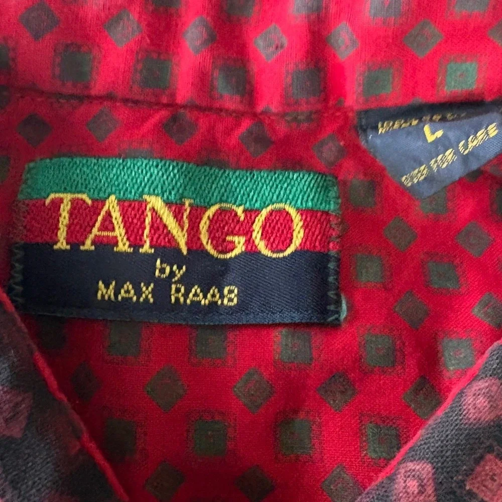 VTG Tango by Max Raab Shirt Large  Colorblock Geometric Cotton 90s Grandpa Style